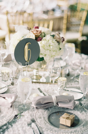 A table setting from an Emily Weddings event