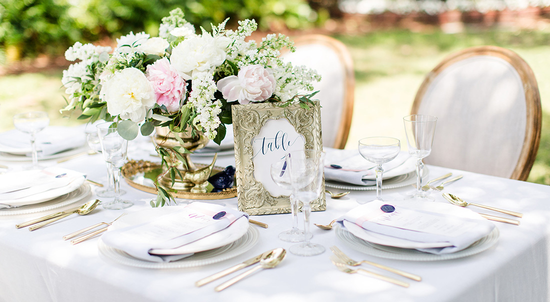 A tablescape from a Emily Weddings' event